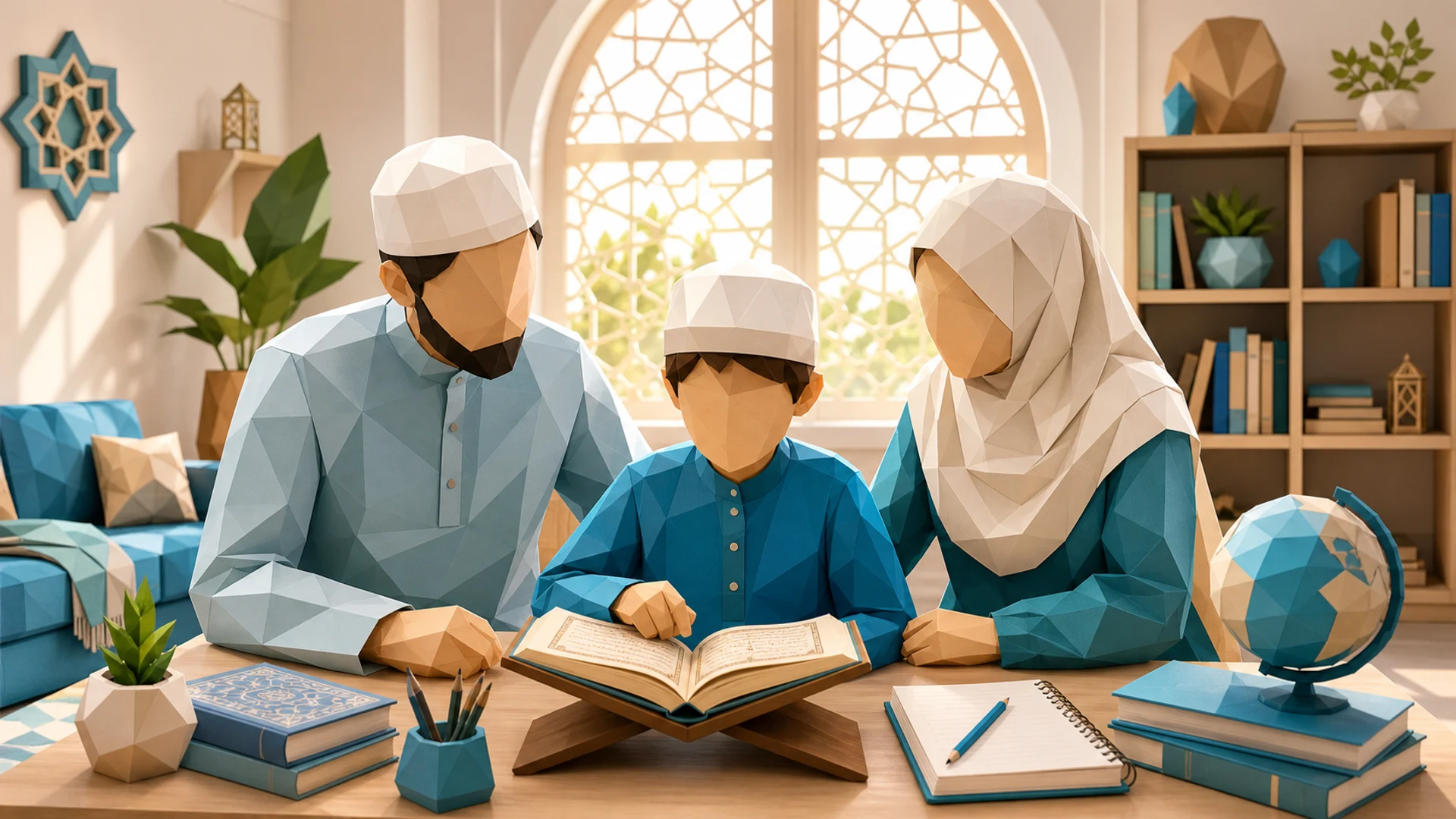 Keluarga Muslim belajar Al-Qur'an dan akademik bersama Bright Academy