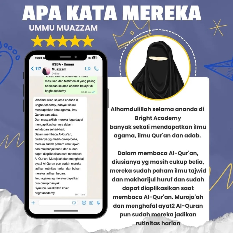 Testimonial wali santri Bright Academy kedua