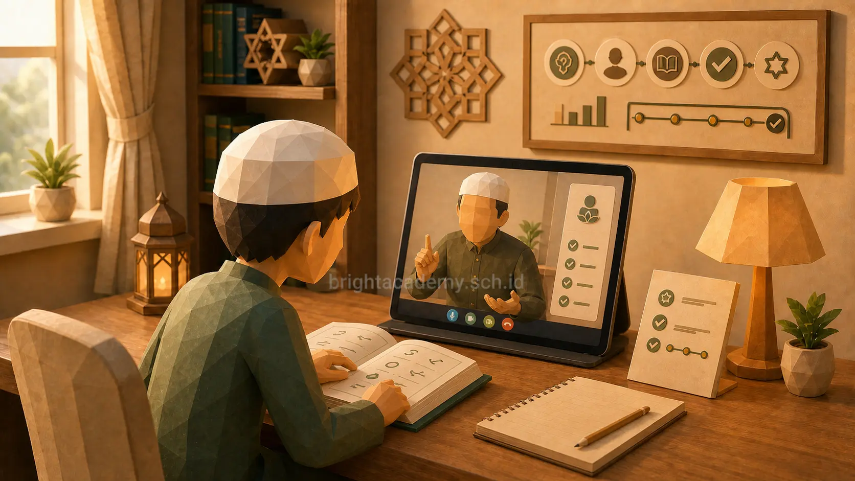 Materi tajwid interaktif untuk biaya kursus tahsin online keluarga Muslim dari rumah